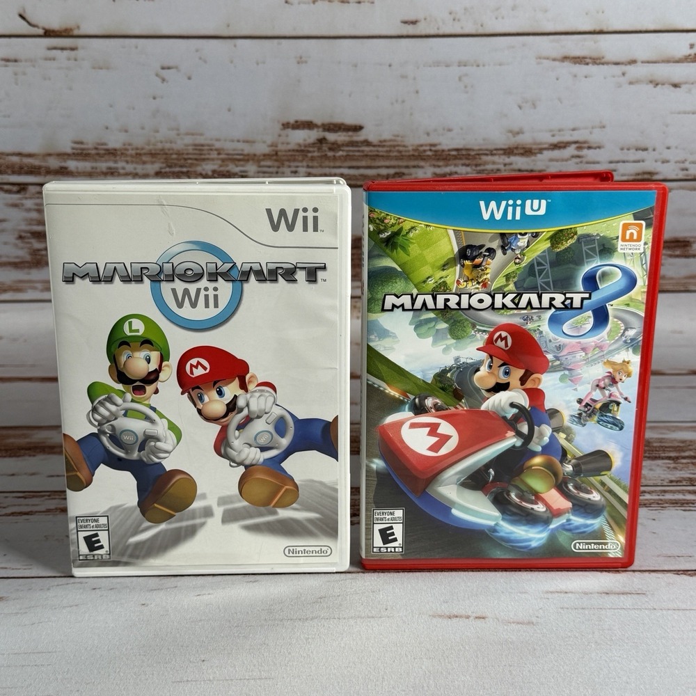 Mario Kart 8 Wii U & Mario Kart Wii Replacement Game Cases Bundle